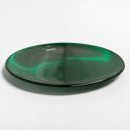 Noel Glass Platter - Pine Green Glitter