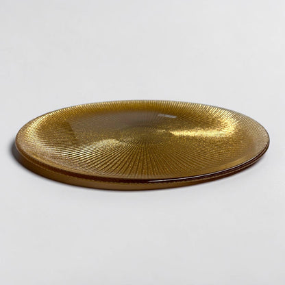 Noel Glass Platter - Gold Glitter