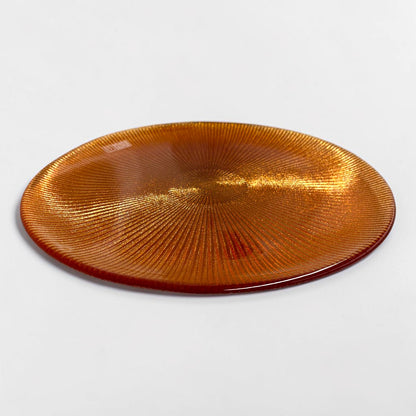 Noel Glass Platter - Orange Glitter