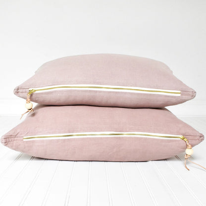 Shadow Rose Washed Linen Pillow