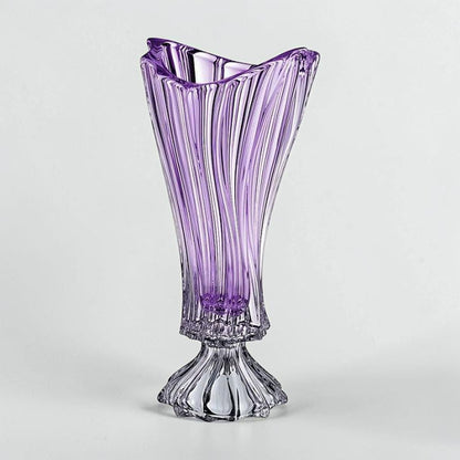 Purple Bohemian Crystal Footed Flower Vase
