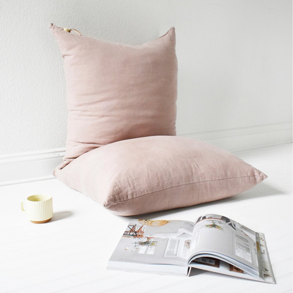 Shadow Rose Washed Linen Pillow