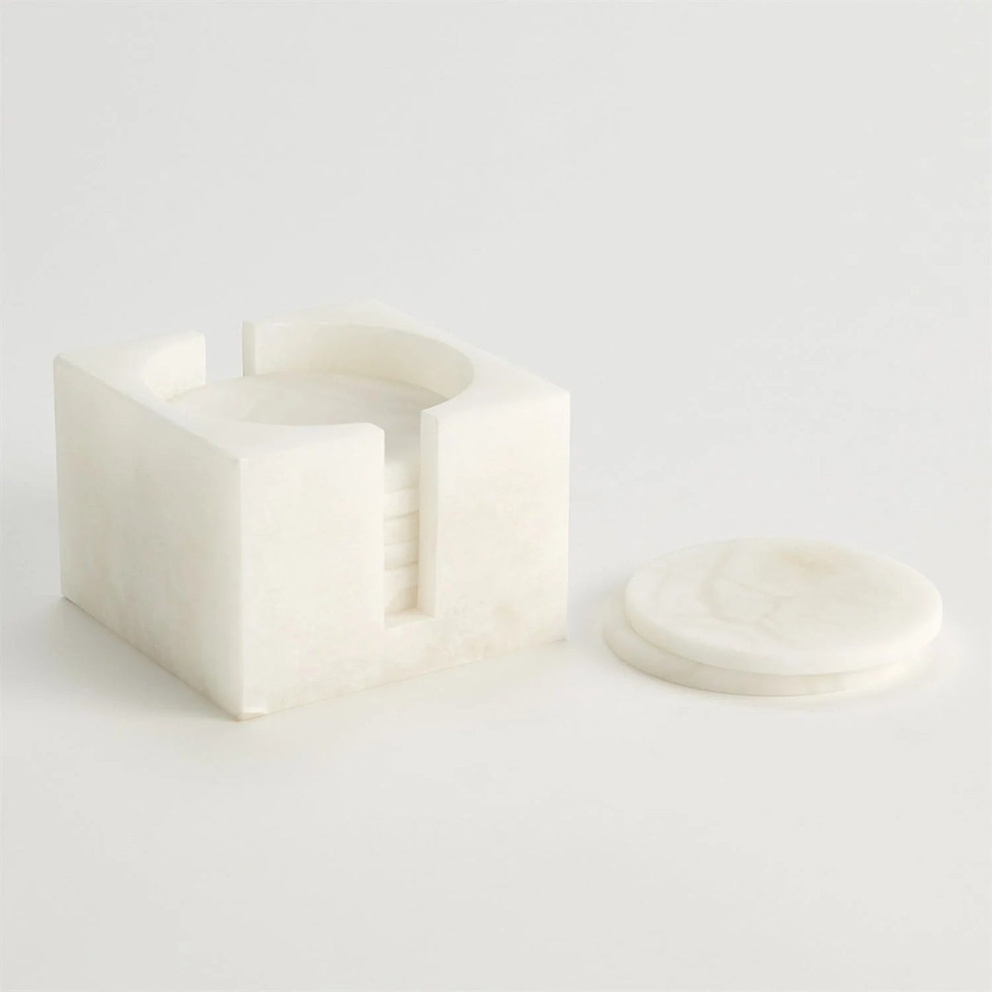 Alabaster Coasters w/Holder - Set of 8