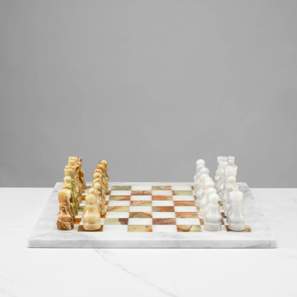 Green Onyx Hand-carved Chess Set